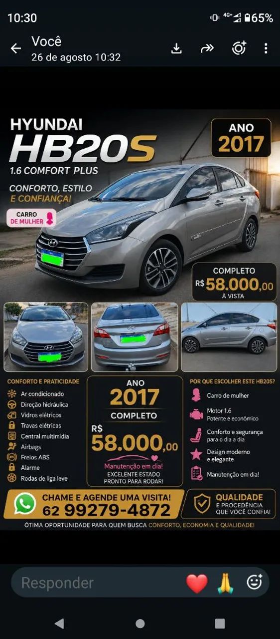 Hyundai Hb20S C.PLUS/C.STYLE 1.6 FLEX 16V MEC.4P 2017