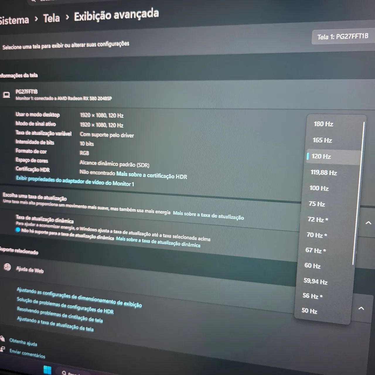 Monitor 27 polegadas FullHD (1920x1080p) 180hz, DP e 2x HDMI painel IPS furação VESA *Zero - Foto 5