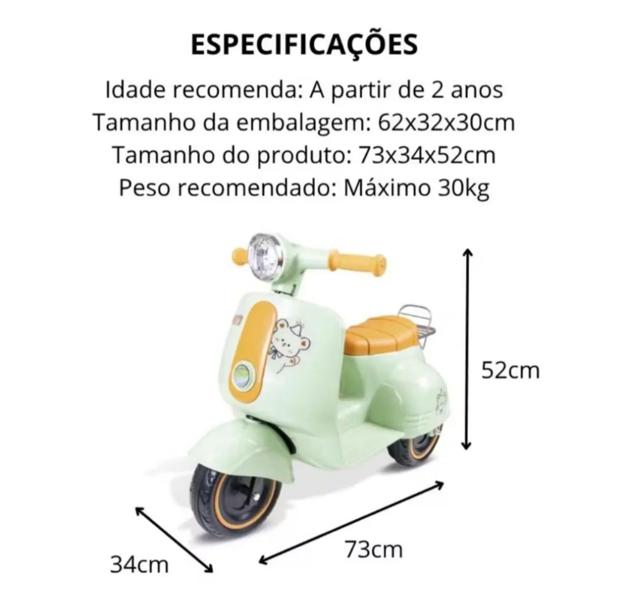 Triciclo elétrico infantil Novo na caixa  - Foto 3