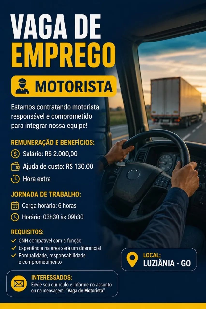 VAGA PARA MOTORISTA