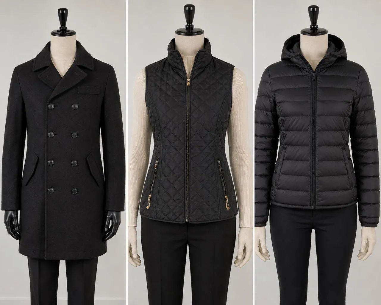 Trio de Inverno: Casaco, jaqueta e colete - USADOS