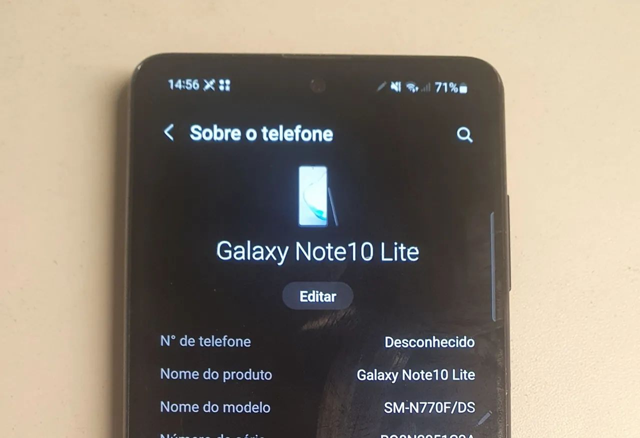 Samsung note 10 Lite, lê o anúncio 