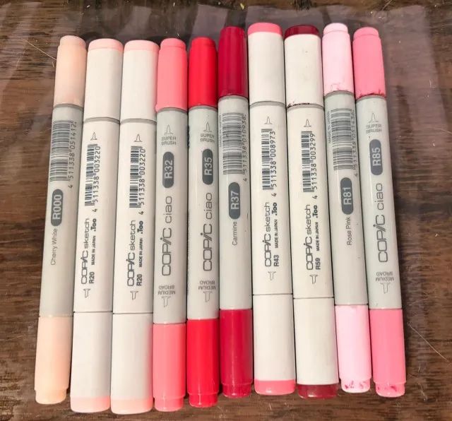 COPIC - VERMELHOS E ROSAS - 10 CANETAS