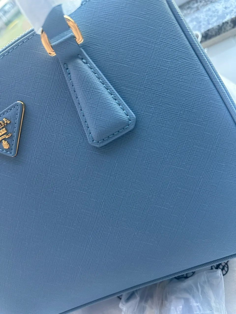 空波 Bolsa Feminina em couro Saffiano azul bebê - Bolsas, malas e