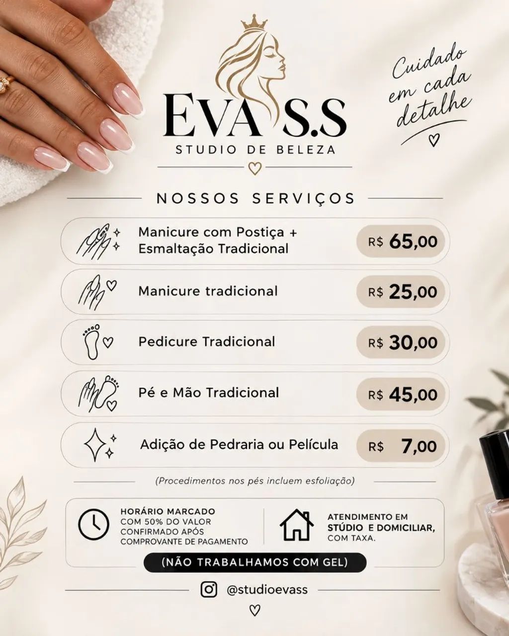 Manicure e Pedicure Tradicional 