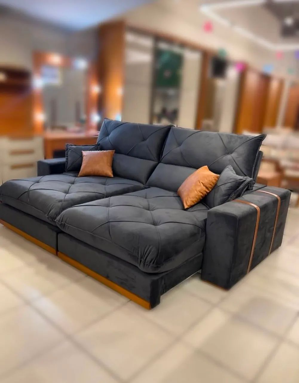 Sofá retrátil e reclinável Molas Ensacadas d33 pillow no Assento  - Foto 5