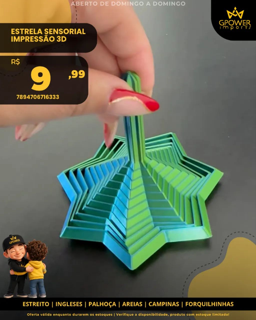 ESTRELA SENSORIAL IMPRESSÃO 3D