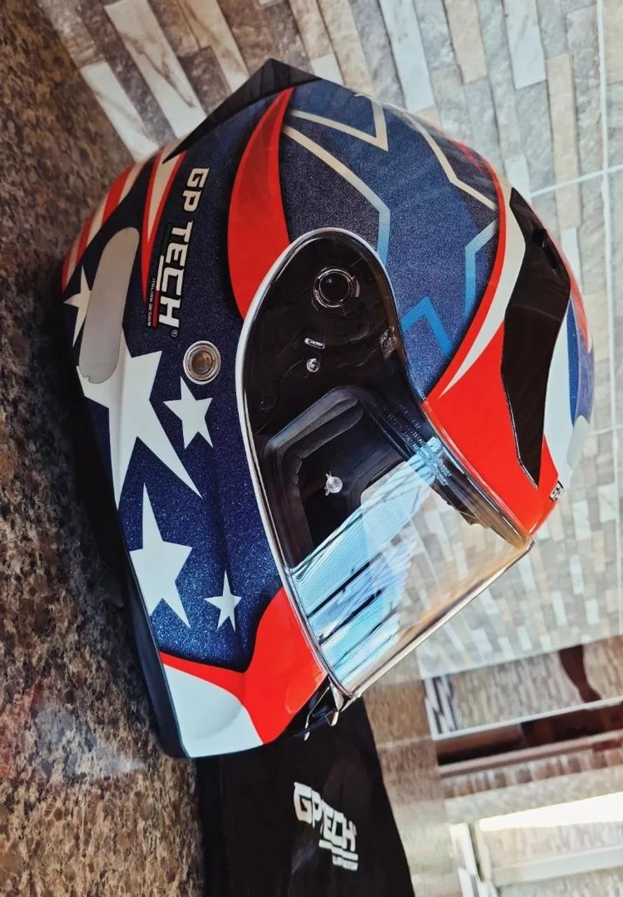 Capacete GP tech V128 USA - Foto 3