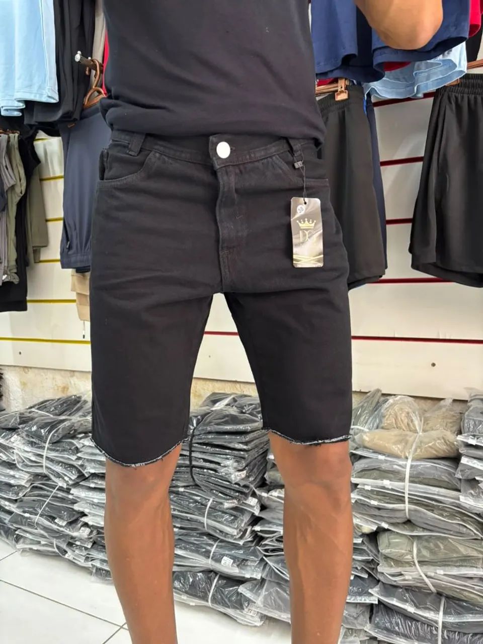 Bermudas jeans casuais 
