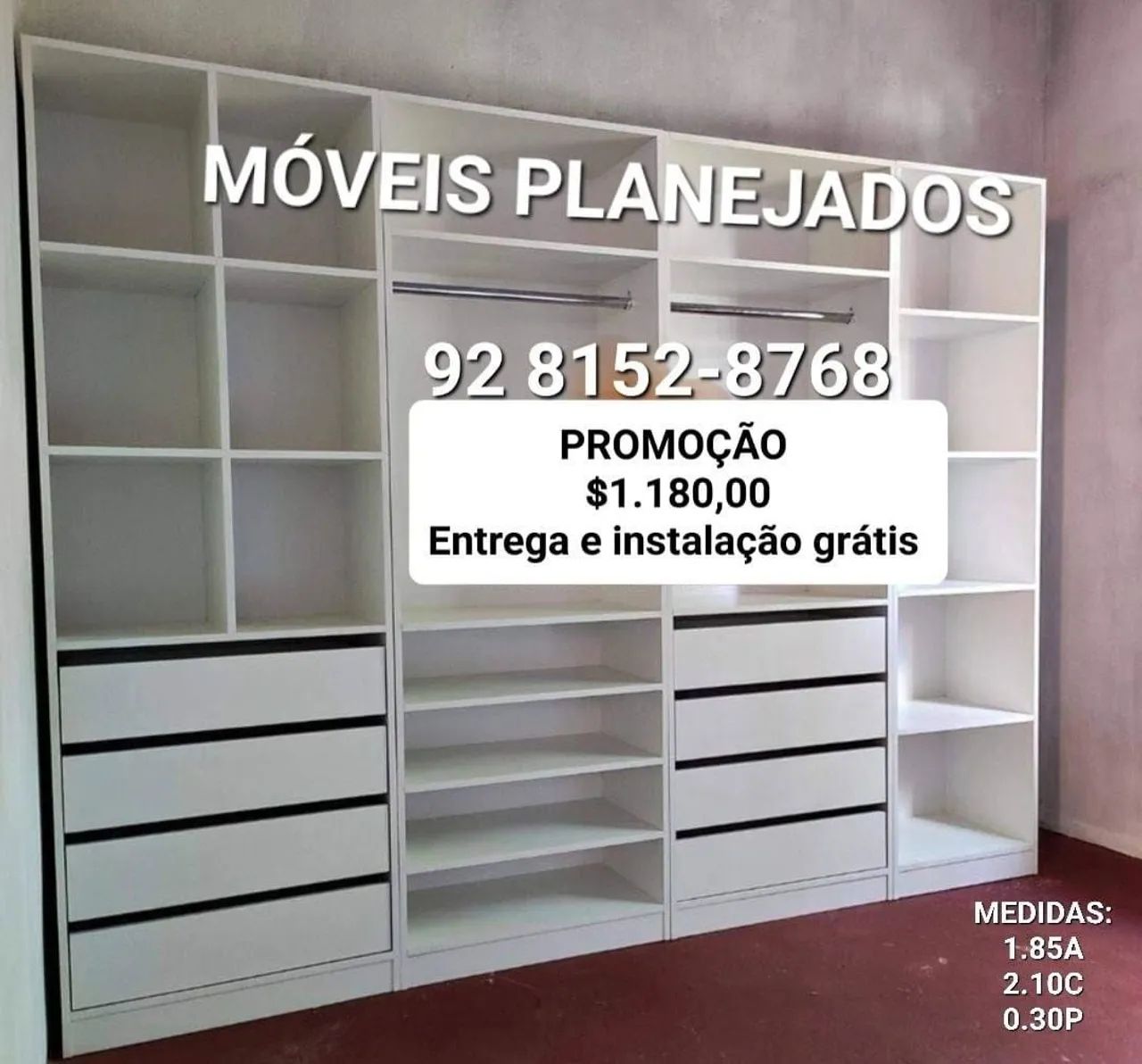 Closet Modelos de Casal com Fundo 100% MDF  - Foto 3