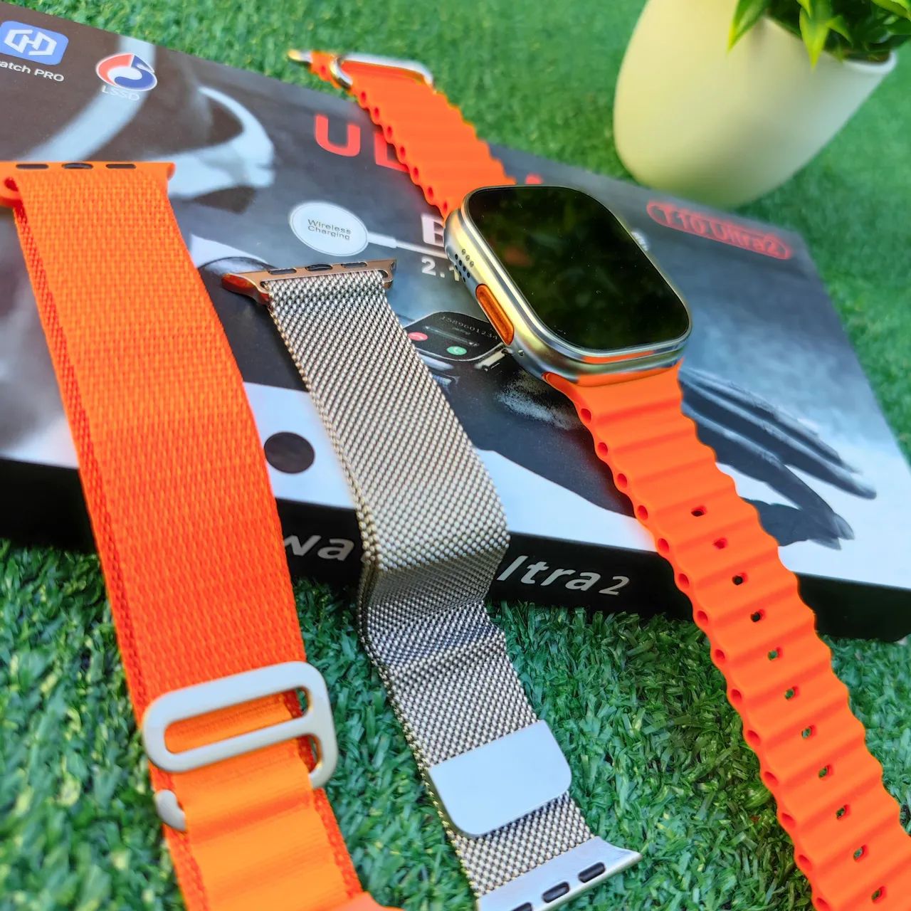 Smartwatch T10 ultra2 com três pulseiras - Foto 2