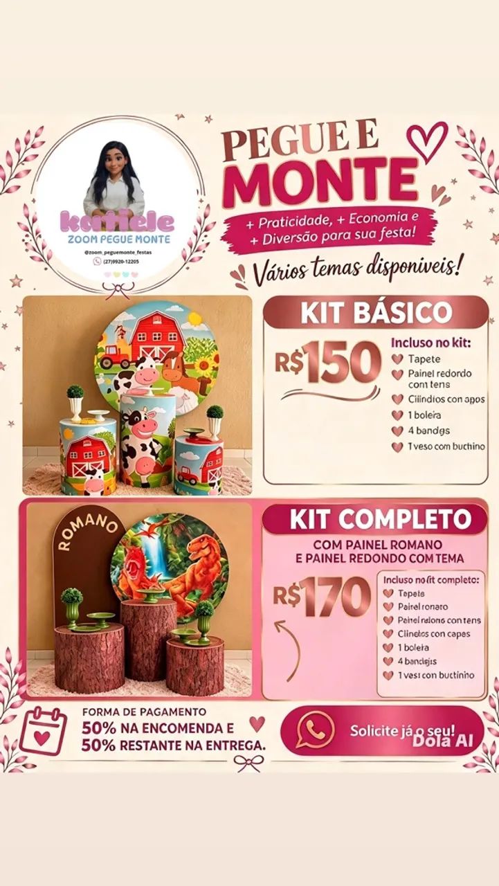 Pegue monte decoração de festa 