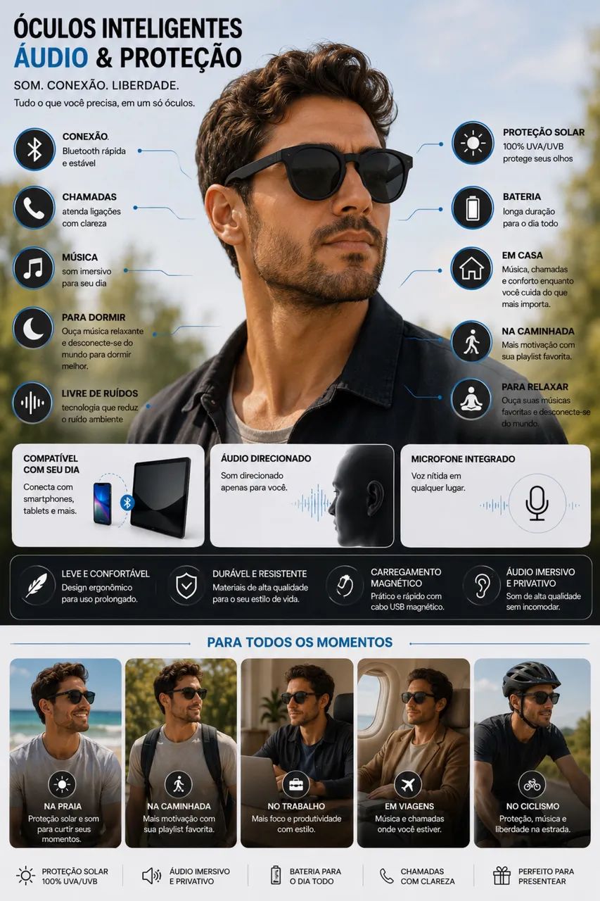 Óculos  inteligente Bose (Bose Frames)  - Foto 5