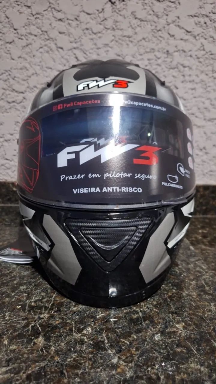 Capacete FW3 GTX FOX 59/60 Grafite + Óculos Solar - Foto 5