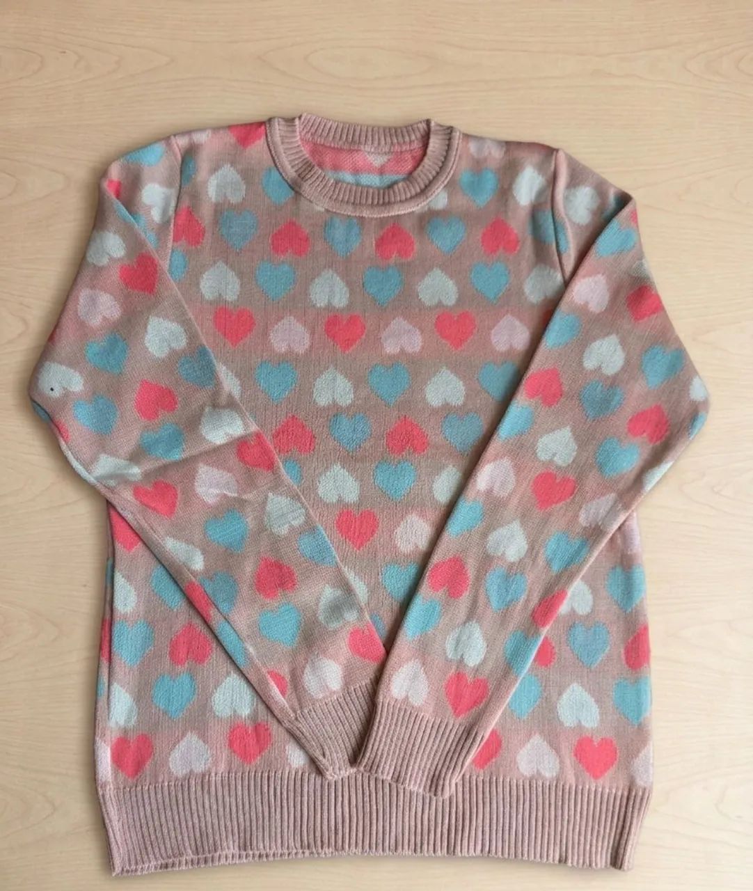 Sueter tricot corações tamanho único - Foto 2