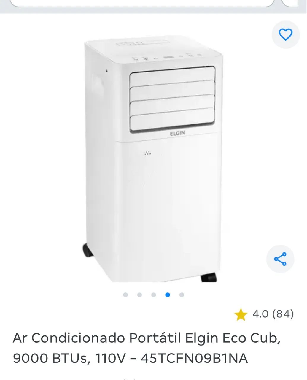 Ar condicionado Portátil Elgin, 9000 BTUs, 110V - 