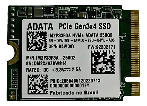SSD NVMe 256GB ADATA M.2 (Formato 2230/Compacto) - Usado