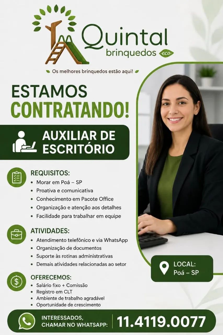 Vaga auxiliar de escritório 