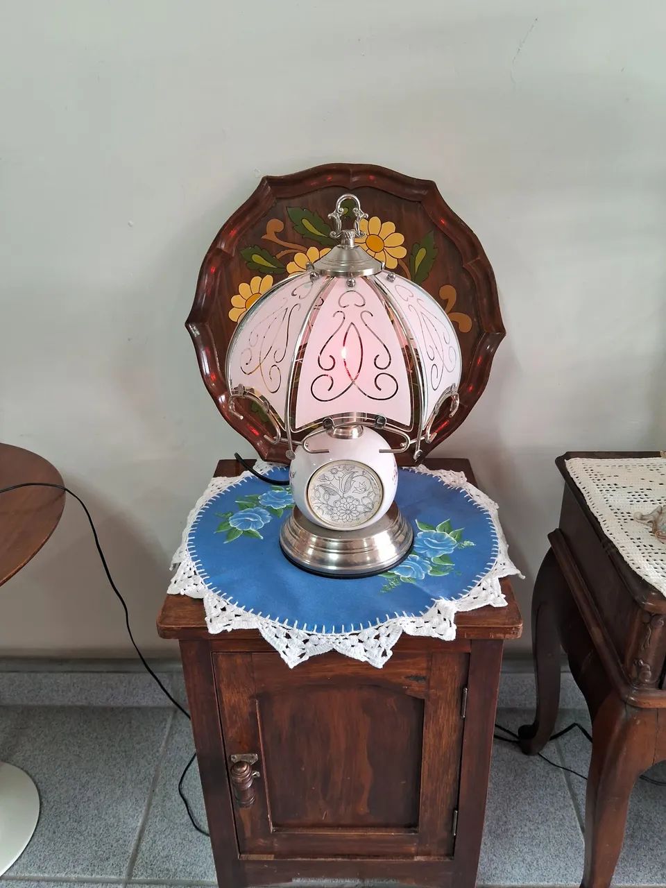 Abajur Vintage de 3 Toques,  Funcionando Perfeitamente - Foto 3