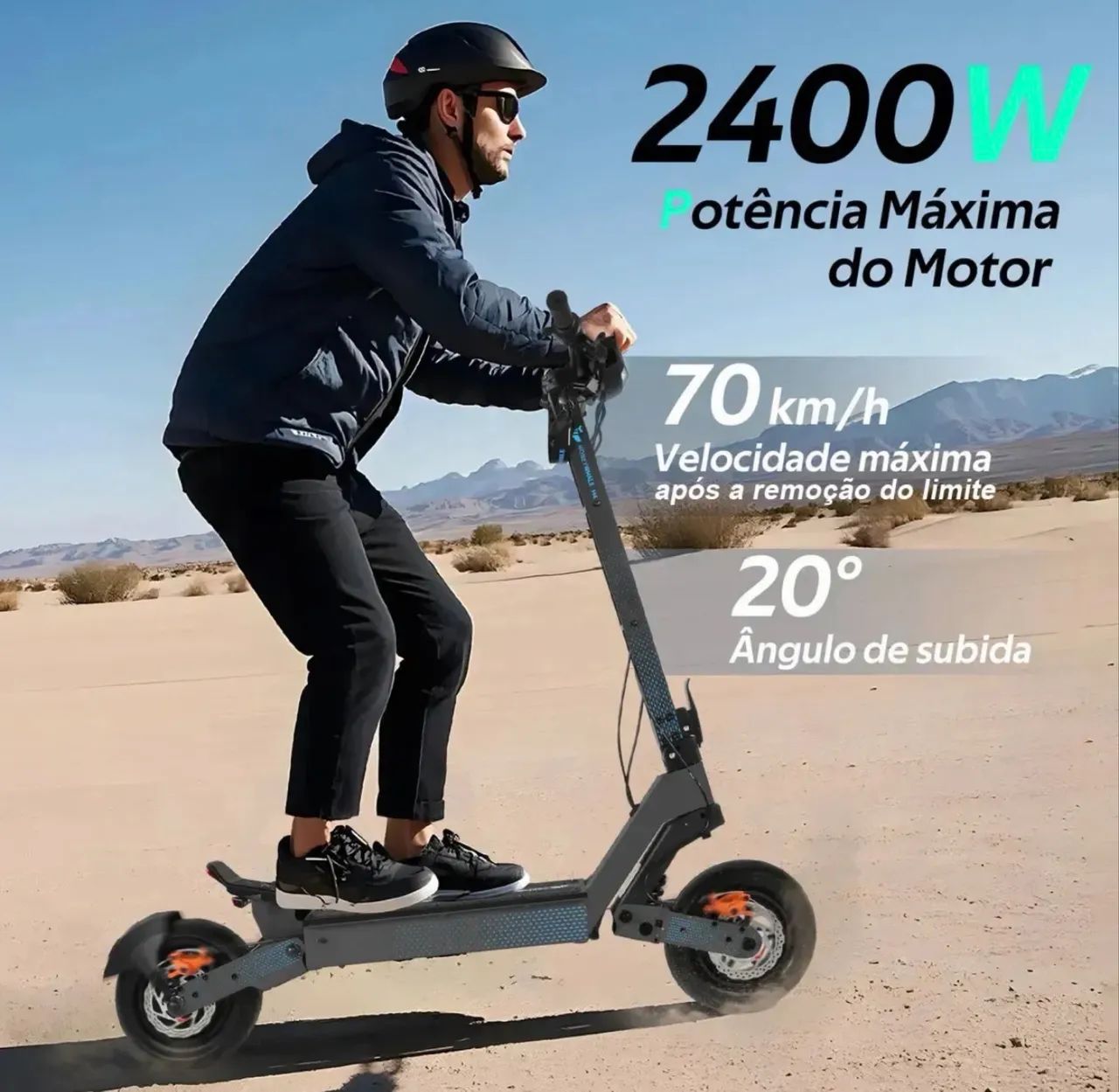 PATINETE HONEY WHALE H4 2400W ATÉ 70KMH É 70KM AUTONOMIA NOVO LACRADO