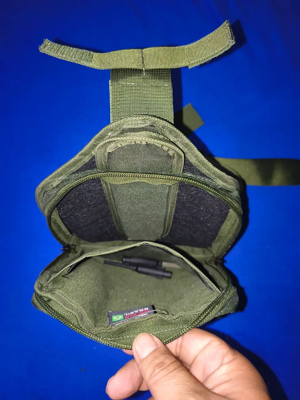 Pochete de perna verde militar sem uso - Foto 3