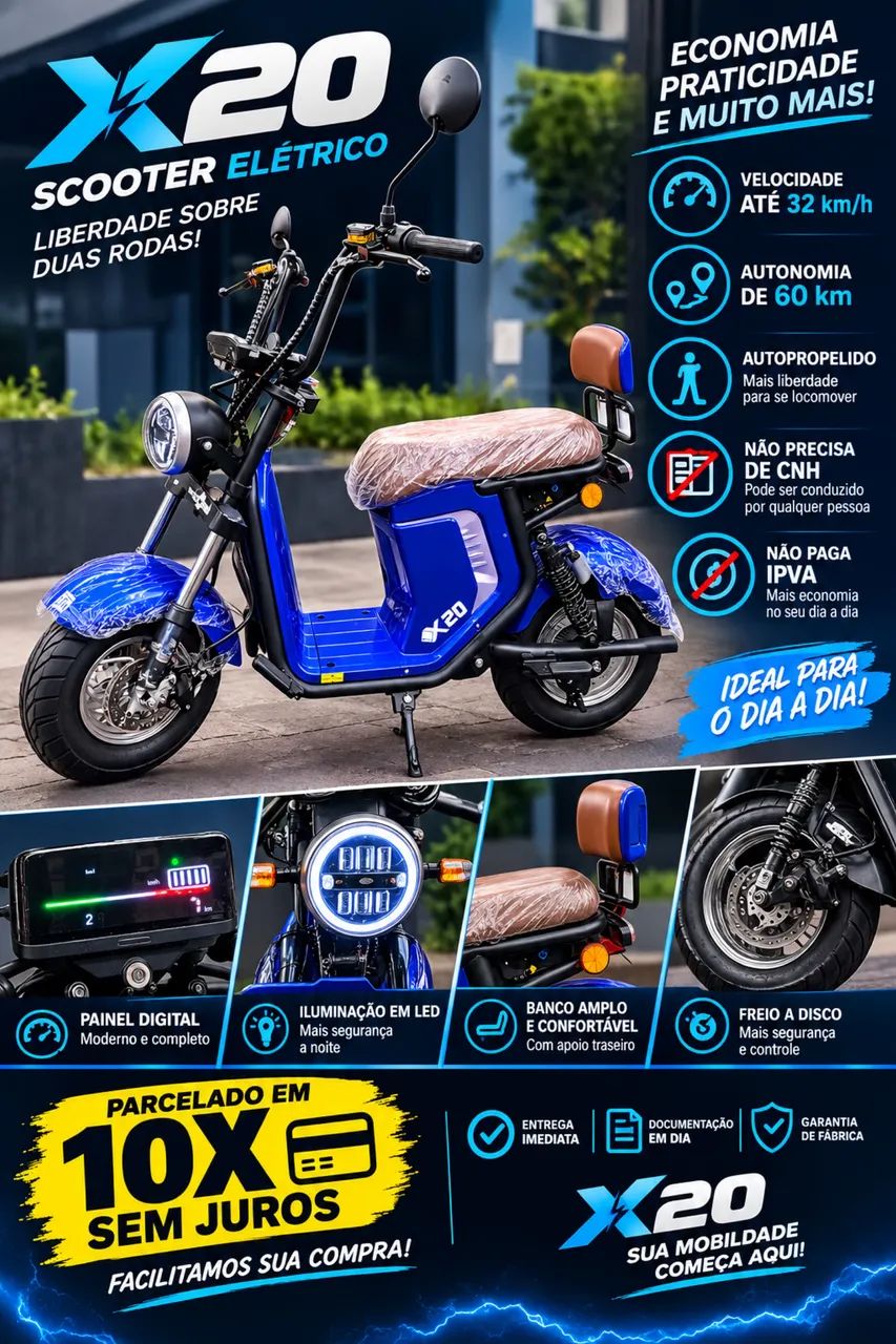 Scooter Elétrico x20 zero km