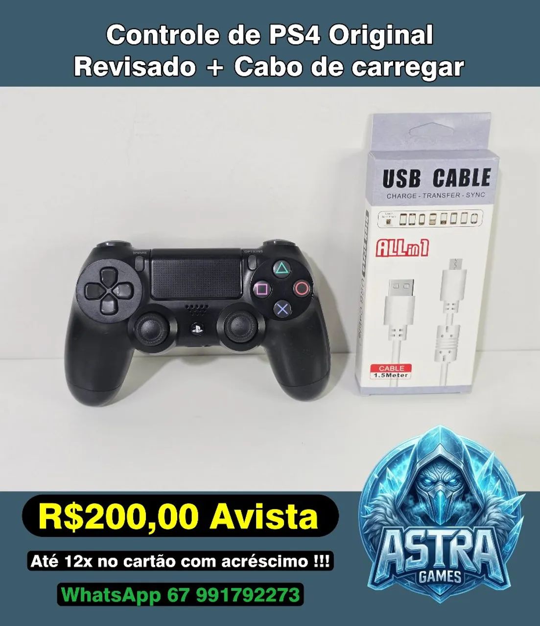 Controle de PS4 Original + Cabo !!!
