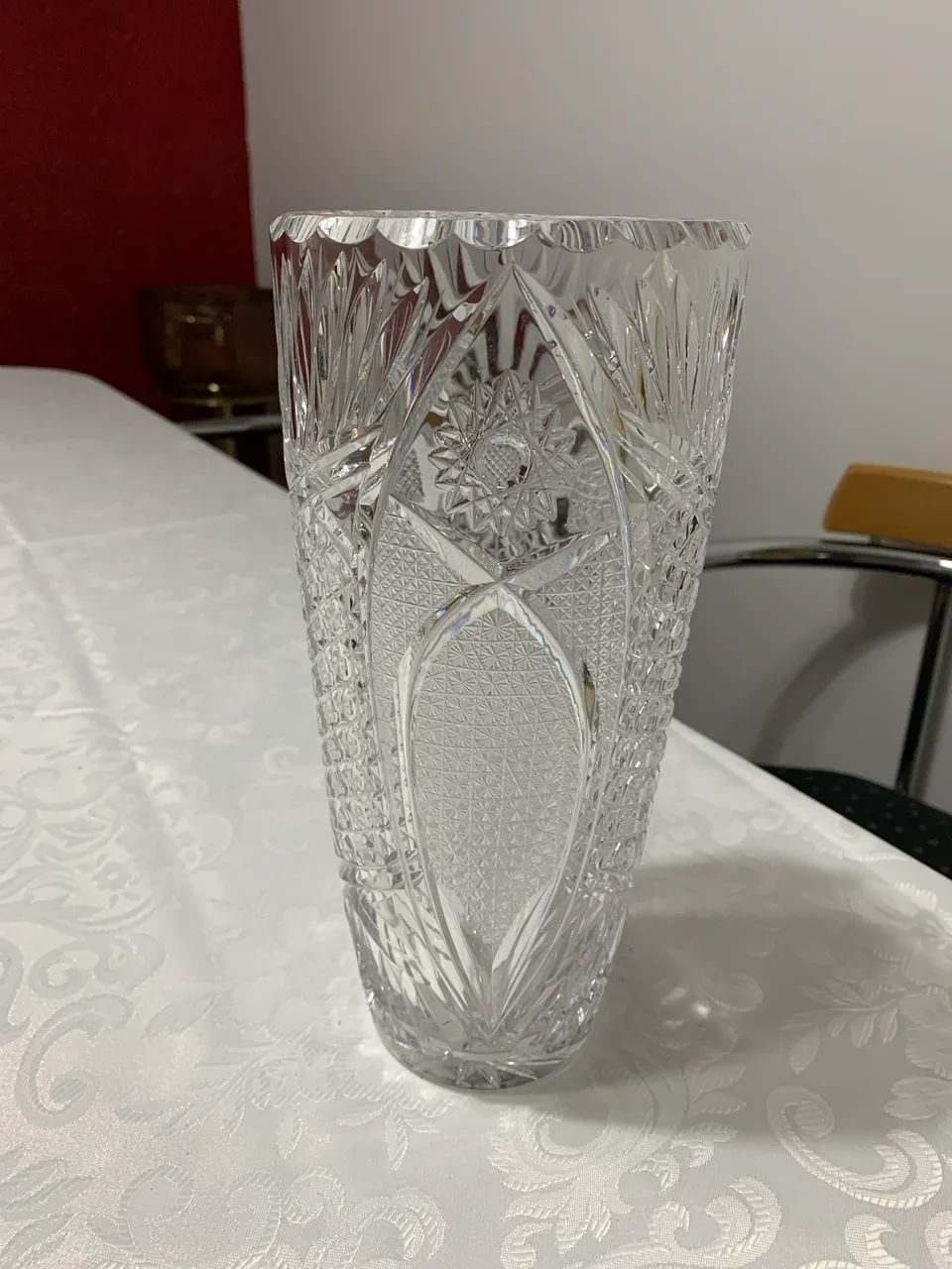 Vaso cristal lapidado 