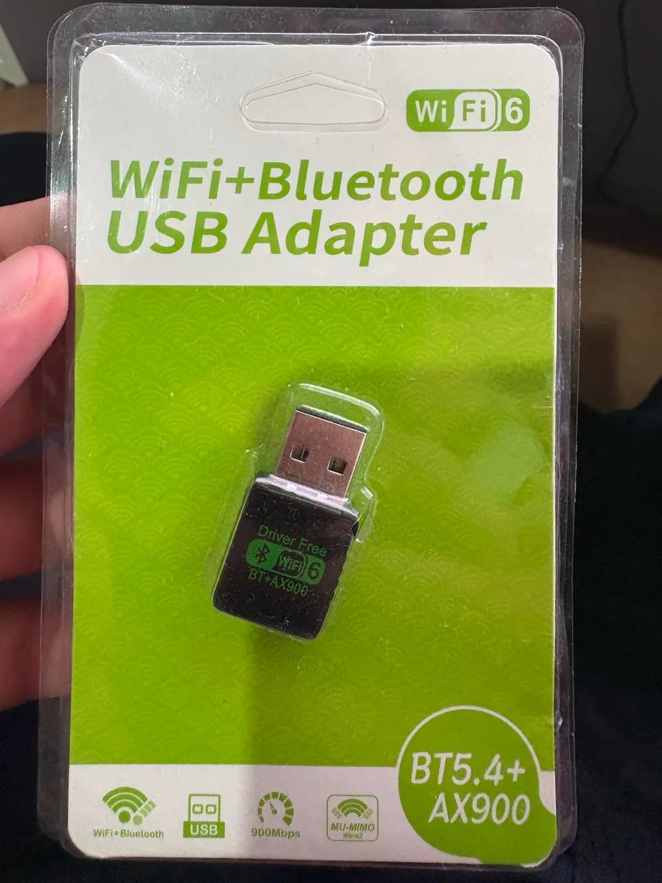 Adaptador Wi-Fi 6 e Bluetooth 5.4 USB 