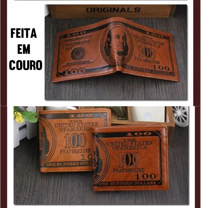 Carteira Formato Dollar Couro Sintetico - Foto 2