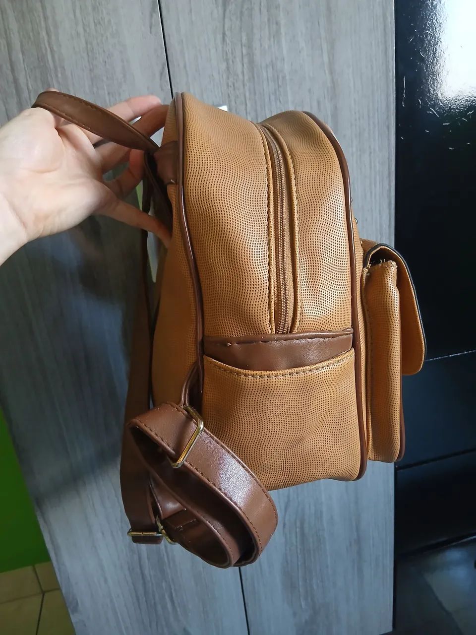Bolsa marrom caramelo ( usada) - Foto 4