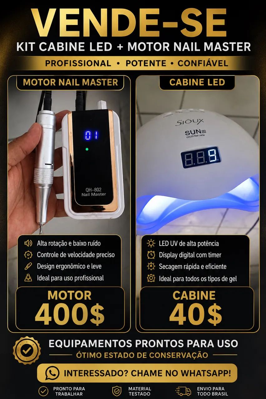 Kit unha em gel 