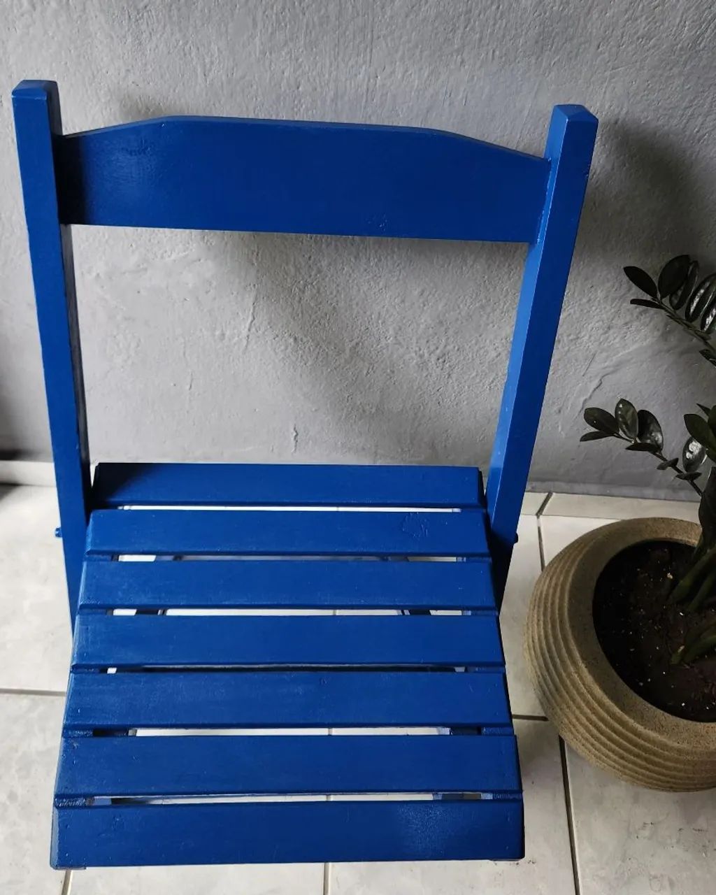 Cadeira Dobravel Azul Royal - Foto 3