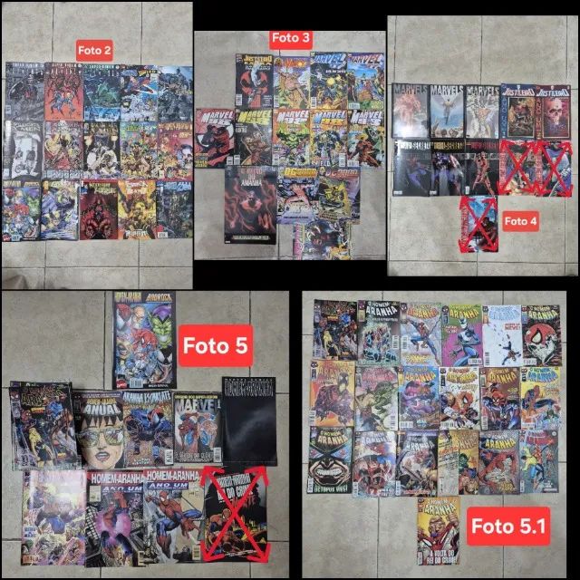 Lote com 69 HQs Diversos (Marvel DC, Homem aranha, e etc) - Livros