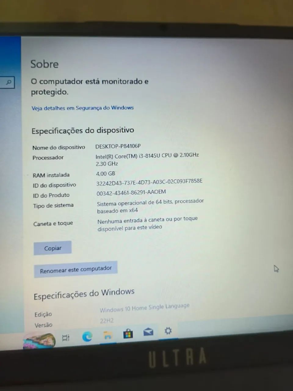 Notebook Ultra i3 de 8°com SSD e bateria boa  - Foto 5