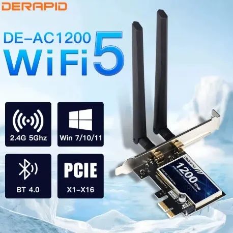 Placa de rede WiFi PCIe 2.4g/5ghz + Bluetooth 4.0 p/PC. Entrega Gratis - Foto 2