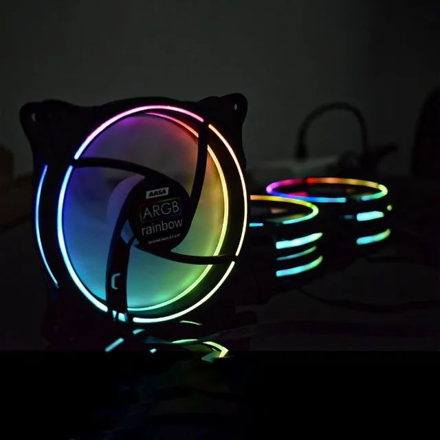 Kit 3 Fans Cooler Argb + Controle e Controladora Kmex Aasa *ENTREGA GRÁTIS* - Foto 3