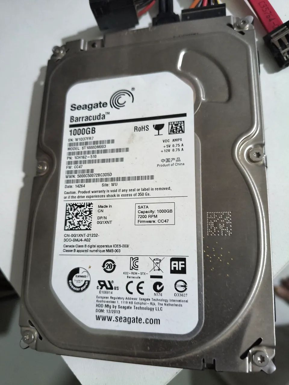 HD Sata Seagate 1000gb usado