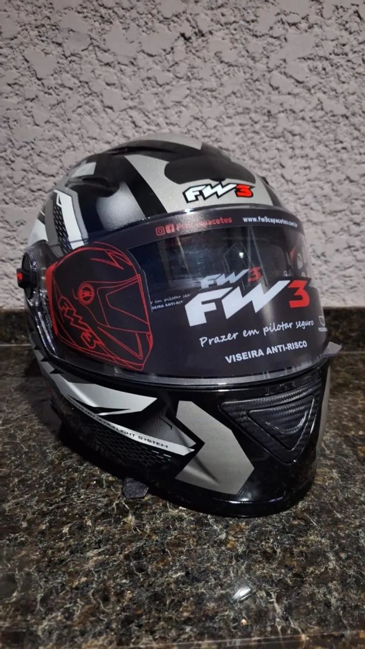Capacete FW3 GTX FOX 59/60 Grafite + Óculos Solar - Foto 3