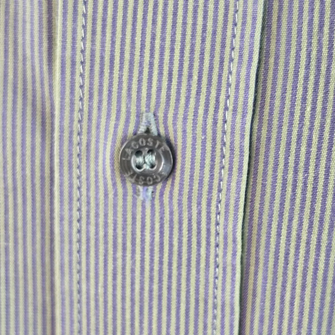 Camisa lacoste masculina G verde e roxa listrada  - Foto 3