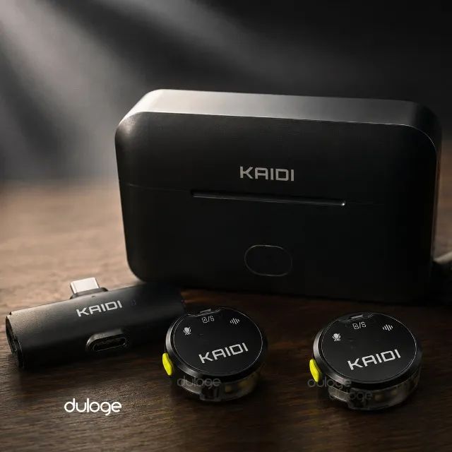 Microfone de Lapela Magnético Kaidi P4-C Duplo - Sem Fio (USB-C)