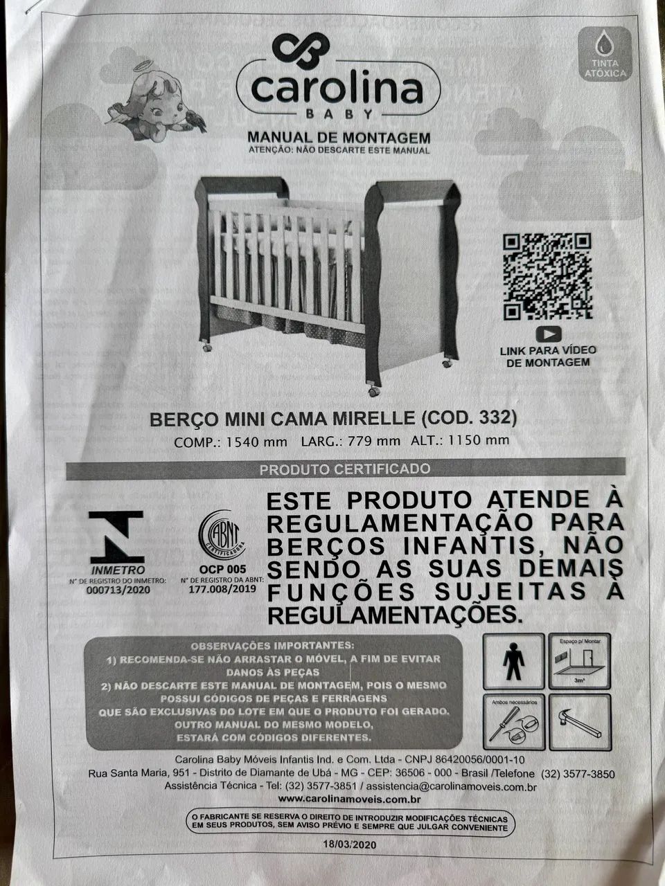 Berço Branco MDF - Foto 2