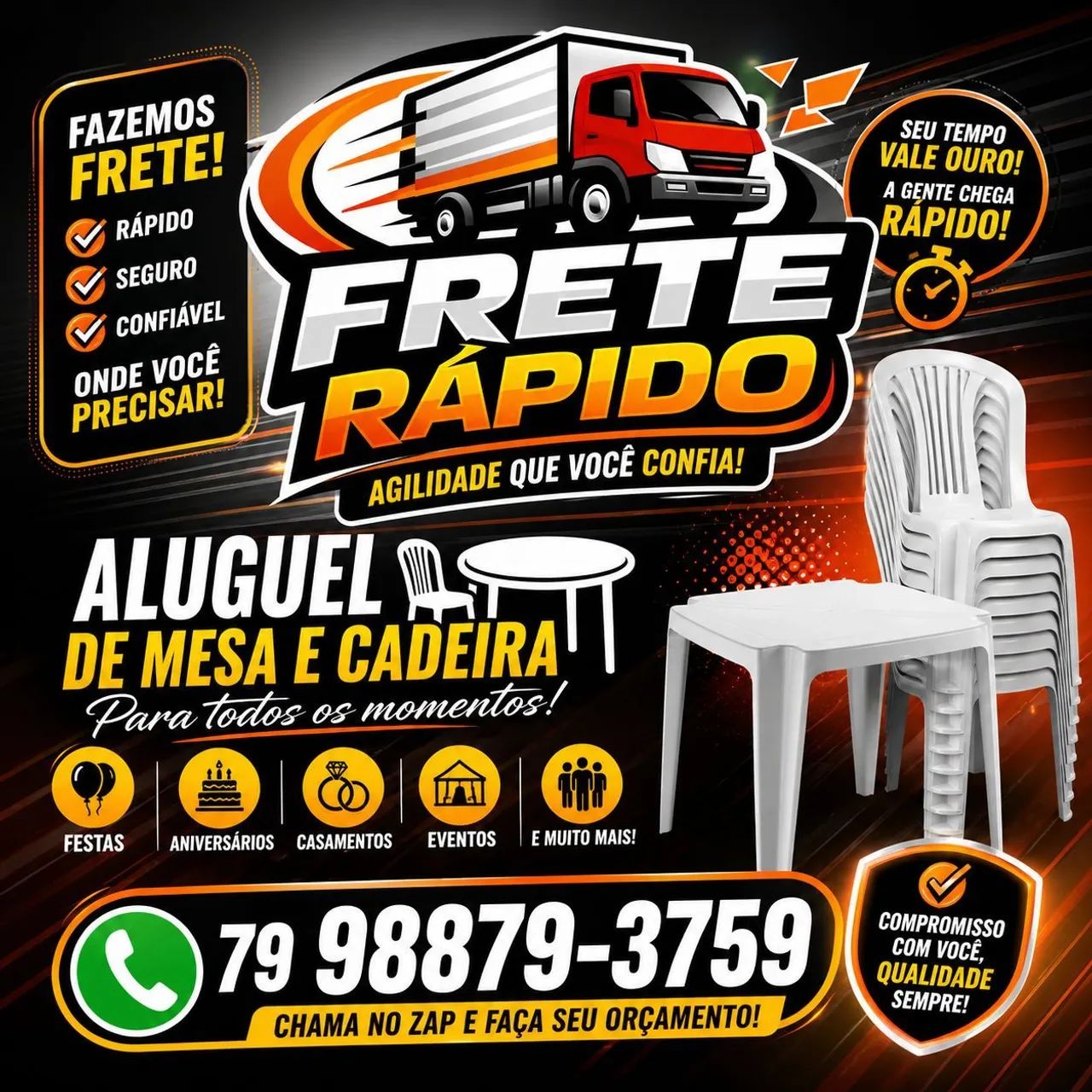 Frete e aluguel de mesas