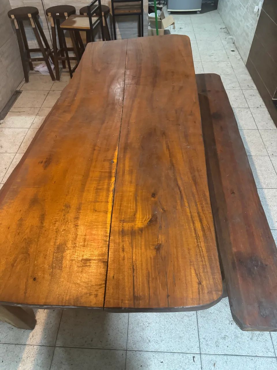MESA DE MADEIRA MACIÇA RUSTICA - Foto 3