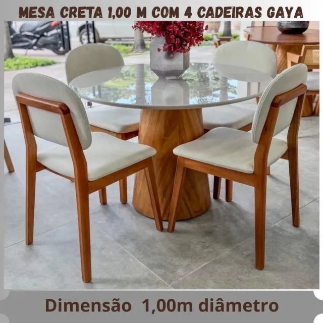Mesa Redonda 1.20m com 4 cadeiras