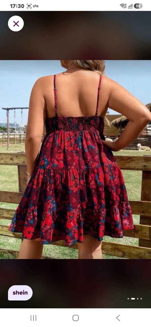 Vestido floral vermelho - Foto 3