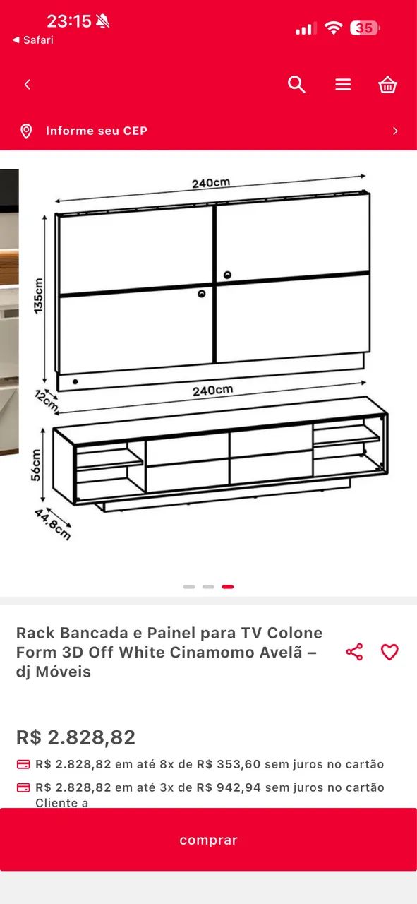 Painel tv 75 com led - Foto 2