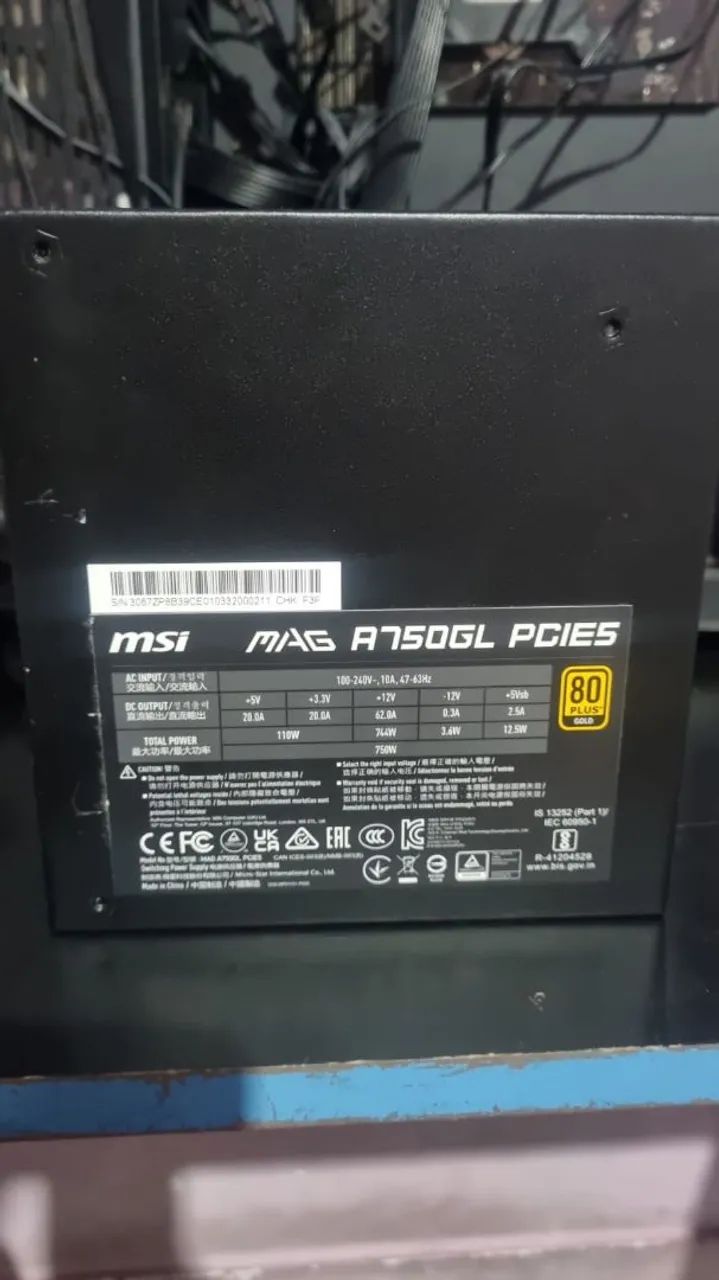 VENDO FONTE MSI MAG A750GL - 750W | 80 Plus Gold | Modular - Foto 2