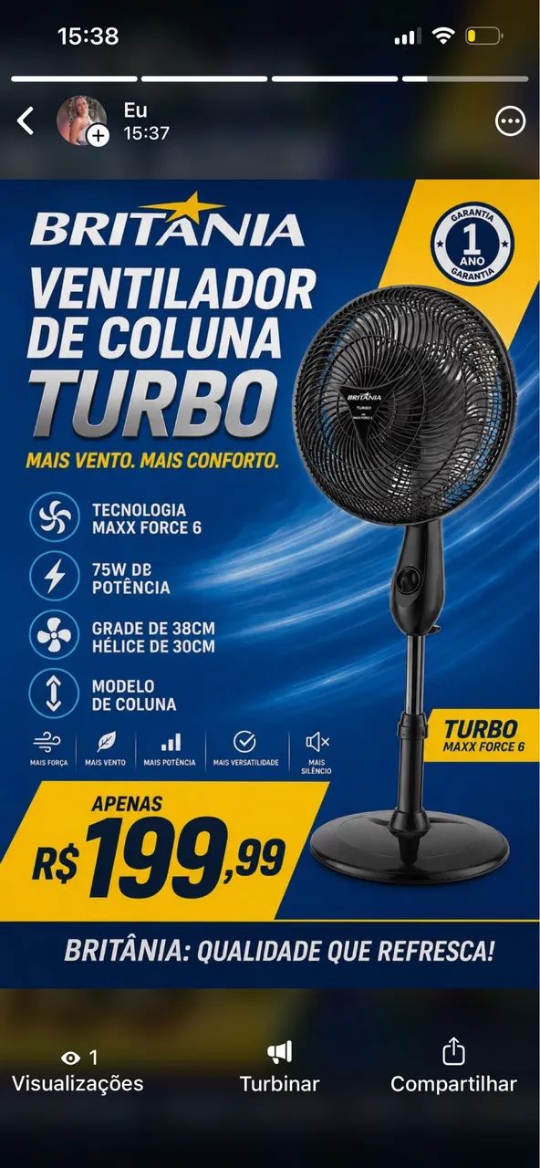 Ventiladores - Novos - entrega grátis  - Foto 2