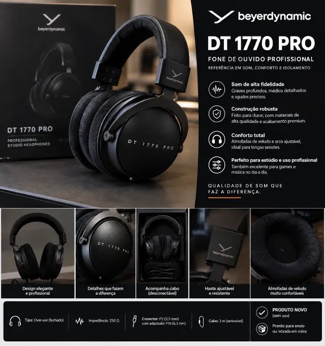 Beyerdynamic DT 1770 Pro (Novo) (Na Case) 